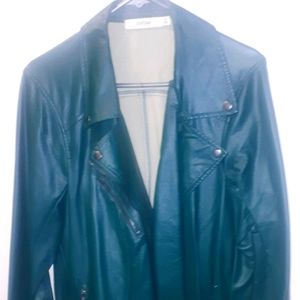 Green moto jacket 1x